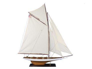 Wooden Columbia Model Sailboat Decoration 60""