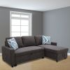 Dark Brown Flannelette 2-Piece Couch Living Room Sofabed