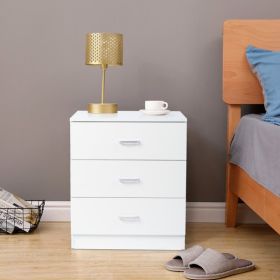 FCH Modern Simple 3-Drawer Dresser Chest of Drawers for Family Room Bedroom Living Room Universal Design, White