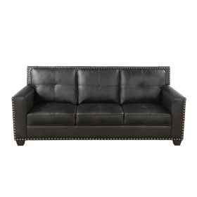 Black Faux Living Room Sofa Set