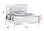 Sterling Queen 5 PC LED Bedroom set made with wood in White Color