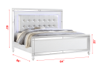 Sterling Queen 4 PC LED Bedroom set made with wood in White Color