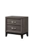 Contemporary 2-Drawer Nightstand End Table Gray Brown Finish Two Storage Drawers Metal Handles Bedroom Living Room Wooden Furniture