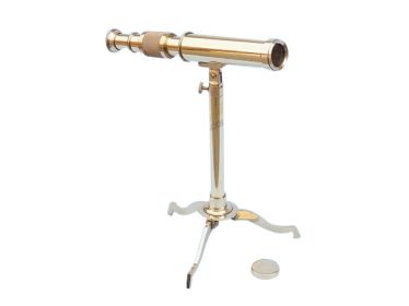 Solid Brass Telescope on Stand 17""