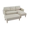 Faux Leather Sectional sofa bed ;  L-shape Sofa Chaise Lounge with Ottoman Bench