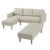 Faux Leather Sectional sofa bed ;  L-shape Sofa Chaise Lounge with Ottoman Bench