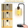 2Packs Touch Control Table Lamp 3-Way Dimmable Nightstand Reading Lamp With Glass Shade or Bedroom Living Room