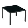 Nesting Coffee Table Set of 2;  Square Modern Stacking Table with Tempered Glass Finish for Living Room; Black