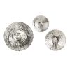 Silver Textured Oversized Disc, Wall Decor for Living Room Bedroom Entryway Office, Set of 3