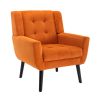 Modern Soft Velvet Material Ergonomics Accent Chair Living Room Chair Bedroom Chair Home Chair With Black Legs For Indoor Home