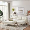 Faux Leather Sectional sofa bed ;  L-shape Sofa Chaise Lounge with Ottoman Bench