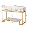 Console Table with 2 Drawers, Sofa Table Narrow Long with Storage Shelves for Living Room