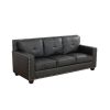 Black Faux Living Room Sofa Set