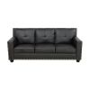 Black Faux Living Room Sofa Set