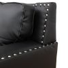 Black Faux Living Room Sofa Set