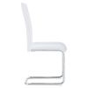 Modern Dining Chairs Set of 4, Side Dining Room/Kitchen Chairs, Faux Leather Upholstered Seat and Metal Legs Side Chairs, White