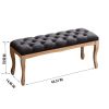 Upholstered Tufted Bench Ottoman , Velvet Dining Bench Bedroom Bench Footrest Stool Accent Bench for Entryway Dining Room Living Room, Light gray