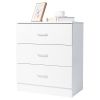 FCH Modern Simple 3-Drawer Dresser Chest of Drawers for Family Room Bedroom Living Room Universal Design, White