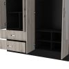 Armoire Ron, Bedroom, Black / Light Gray