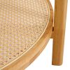 Modern simple circular double-layer solid wood tea table rattan woven Chinese side table small round table suitable for living room, dining room and b