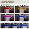 LED Nightstand LED Bedside Table End Tables Living Room with 4 Acrylic Columns, Bedside Table with Drawers for Bedroom White