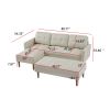 Faux Leather Sectional sofa bed ;  L-shape Sofa Chaise Lounge with Ottoman Bench