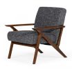 Candea Mid-Century Walnut and Grey Accent Chair