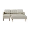 Faux Leather Sectional sofa bed ;  L-shape Sofa Chaise Lounge with Ottoman Bench