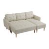 Faux Leather Sectional sofa bed ;  L-shape Sofa Chaise Lounge with Ottoman Bench