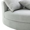 Orisfur. 360¬∞ Swivel Accent Barrel Chair with Storage Ottoman & 4 Pillows, Modern Linen Leisure Chair Round Accent for Living Room