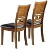 Dining Room Furniture Walnut Finish Set of 2 Side Chairs Cushion Seats Unique Back Kitchen Breakfast Chairs