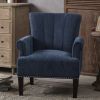 Accent Rivet Tufted Polyester Armchair ,Navy Blue