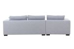 Tufted Fabric 3-Seat L-Shape Sectional Sofa Couch Set w/Chaise Lounge, Ottoman Coffee Table Bench, Light Grey