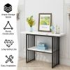 Entryway Table, Modern 42-Inch Console/Accent Table with Geometric Metal Legs, Faux Marble Narrow Wood Sofa,Foyer Table for Entrance, Living Room (Bla