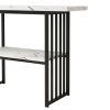 Entryway Table, Modern 42-Inch Console/Accent Table with Geometric Metal Legs, Faux Marble Narrow Wood Sofa,Foyer Table for Entrance, Living Room (Bla