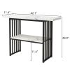 Entryway Table, Modern 42-Inch Console/Accent Table with Geometric Metal Legs, Faux Marble Narrow Wood Sofa,Foyer Table for Entrance, Living Room (Bla