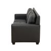 Black Faux Living Room Sofa Set