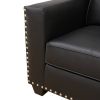 Black Faux Living Room Sofa Set