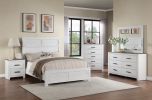 White Color 1pc Nightstand Paper veneer Bedroom Furniture 2-Drawers Bedside Table