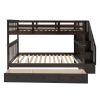 Stairway Full-Over-Full Bunk Bed with Drawer, Storage and Guard Rail for Bedroom, Espresso color( old sku: LP000310AAP )