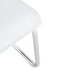 Modern Dining Chairs Set of 4, Side Dining Room/Kitchen Chairs, Faux Leather Upholstered Seat and Metal Legs Side Chairs, White