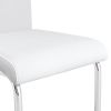 Modern Dining Chairs Set of 4, Side Dining Room/Kitchen Chairs, Faux Leather Upholstered Seat and Metal Legs Side Chairs, White