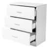 FCH Modern Simple 3-Drawer Dresser Chest of Drawers for Family Room Bedroom Living Room Universal Design, White