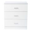 FCH Modern Simple 3-Drawer Dresser Chest of Drawers for Family Room Bedroom Living Room Universal Design, White