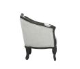 ACME Samael Chair w/Pillow, Gray Linen & Dark Brown Finish LV01129