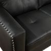 Black Faux Living Room Sofa Set