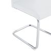 Modern Dining Chairs Set of 4, Side Dining Room/Kitchen Chairs, Faux Leather Upholstered Seat and Metal Legs Side Chairs, White