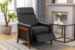 Wood-Framed PU Leather Recliner Chair Adjustable Home Theater Seating with Thick Seat Cushion and Backrest Modern Living Room Recliners, Black(Old SKU