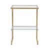 Golden Side Table, 2-Tier Acrylic Glass End Table for Living Room&Bedroom