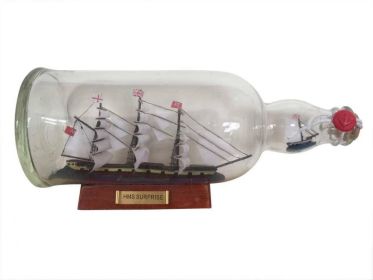 Master And Commander HMS Surprise Model Ship in a Glass Bottle 11""